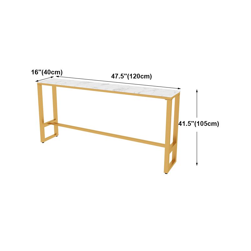 White Glam Style Bar Table in Faux Marble and Metal Living Room Simple Bar Table Clearhalo 'Bar Furniture' 'Bar Tables' 'bar_tables' 'furn' 'furn_bar_tables' 'Furniture' 'furniture_bar_tables' 'Kitchen & Dining Furniture' 1200x1200_7b050aea-1394-4676-b192-d1278d5f37c8