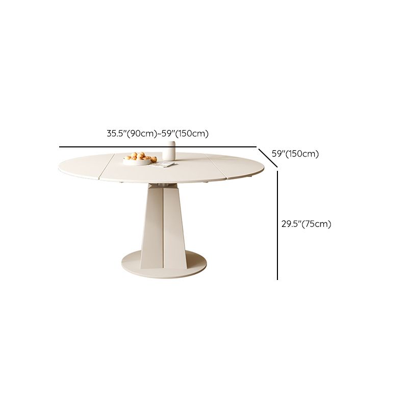 コンテンポラリー1/2/4/5/7ピース家具丸い石のダイニングセットホワイト