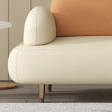 Modern Curved 4 Metal Legs Sofa Faux Leather Recessed Arm Sofa Clearhalo 'furn' 'furn_sofas' 'Furniture' 'furniture_sofas' 'kitchen' 'kitchen_sofas' 'Living Room Furniture' 'Sofa' 'sofas' 1200x1200_7b076bbb-9398-4032-99fd-638b639fe75a