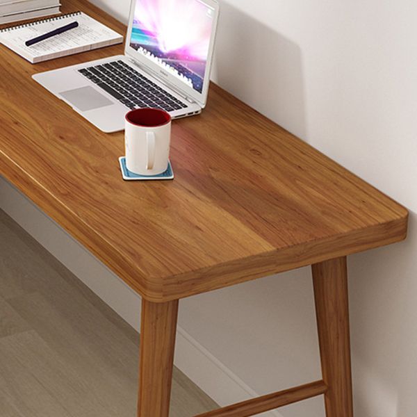 Solid Wood Corner Writing Desk Modern 29.53-inch Tall Office Desk with H-Base