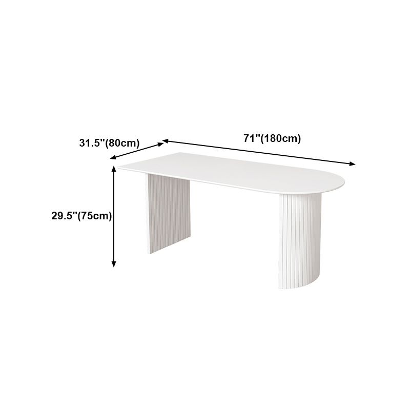 Solid Wood White Dining Table Simplicity Double Pedestal Table for Dining Room Clearhalo 'Dining Tables & Seating' 'Dining Tables' 'dining_table' 'furn' 'furn_dining_table' 'Furniture' 'furniture_dining_table' 'Kitchen & Dining Furniture' 'kitchen' 'kitchen_dining_table' 1200x1200_7b0a3e8d-5517-47d1-8c54-bc77d334465f