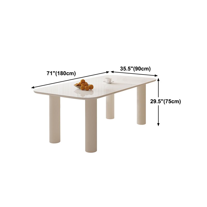 Modern Style Dining Table Rectangle Stone White Dining Table with 4 Legs Clearhalo 'Dining Tables & Seating' 'Dining Tables' 'dining_table' 'furn' 'furn_dining_table' 'Furniture' 'furniture_dining_table' 'Kitchen & Dining Furniture' 'kitchen' 'kitchen_dining_table' 1200x1200_7b0c10d7-696e-4788-96d4-0a6b9db2bd28