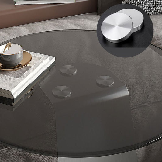 Tavolo di vetro rotondo a forma di forma C di metà secolo.