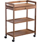 Modern Open Storage Kitchen Trolley Rolling Prep Table with Open Shelves