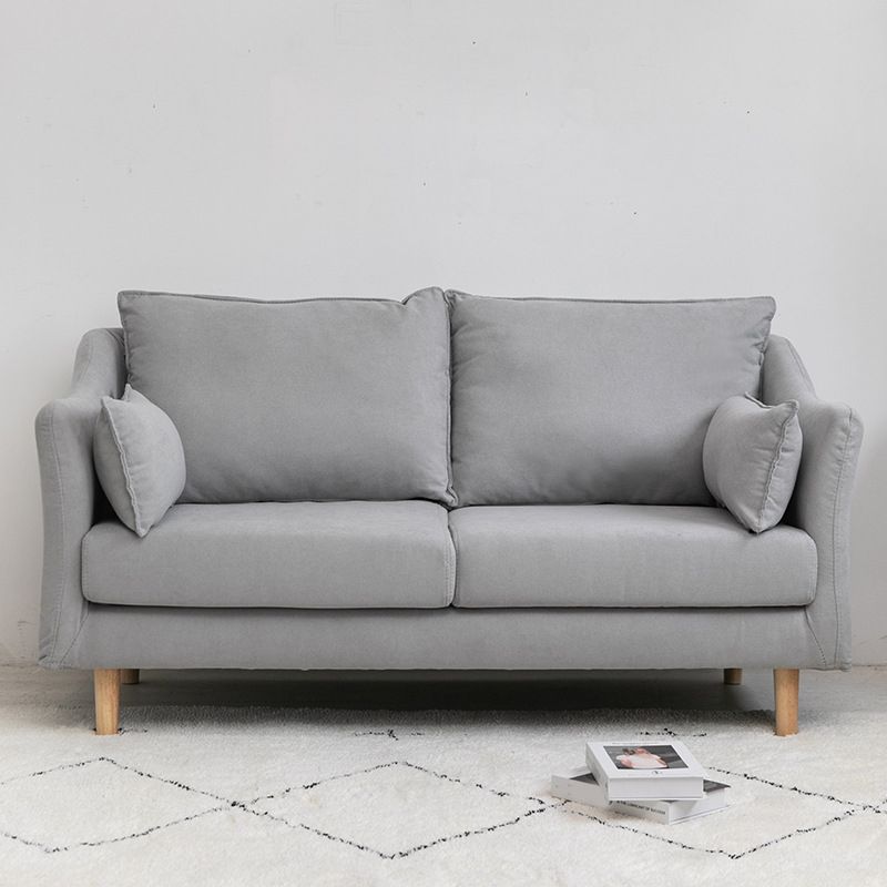 Scandinavian Loose Back Sofa 27.17" H Square Arm Slipcovered Loveseat Clearhalo 'Furniture' 'furniture_sofas' 'kitchen' 'kitchen_sofas' 'Living Room Furniture' 'Sofa' 'sofas' 1200x1200_7b0e0473-ff89-4b7d-98a5-57ec2d0dcb1f