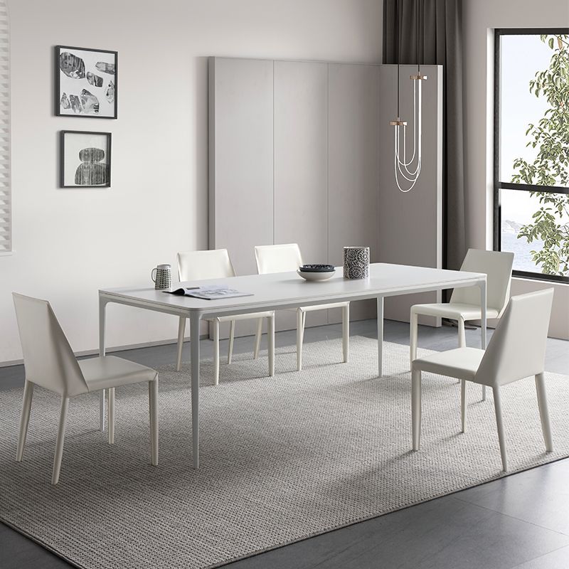 Sintered Stone Dining Table Simple Style 4 Legs Base Table for Dining Room Clearhalo ' dining_table' 'Dining Tables & Seating' 'Dining Tables' 'Furniture' 'furniture_dining_table' 'Kitchen & Dining Furniture' 'kitchen&dining_furn' 'kitchen' 'kitchen_dining_table' 1200x1200_7b0f152e-b740-4be2-b352-6d2441cc124f