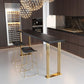 Glam Rectangle Bar Table Indoor Gold Iron Bar Dining Table with Sled Pedestal, Only Table Clearhalo 'Bar Furniture' 'Bar Tables' 'bar_tables' 'furn' 'furn_bar_tables' 'Furniture' 'furniture_bar_tables' 'Kitchen & Dining Furniture' 'kitchen&dining_furn' 'kitchen' 1200x1200_7b0fcb97-66e1-4fe0-98bb-c81003dcf61a