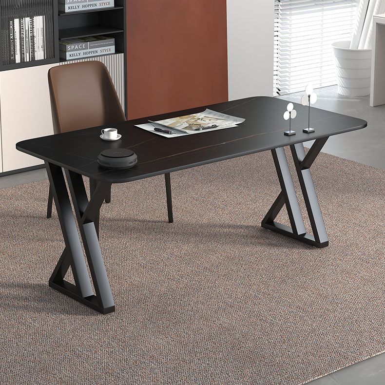 Industrial Style Task Desk Rectangular Shaped Office Desk in Grey/White/Black Clearhalo 'furn' 'furn_office_desk' 'Furniture' 'Office Desks' 'Office Furniture' 'office_desk' 1200x1200_7b1027d5-6466-4966-87ab-7e0f17045a92