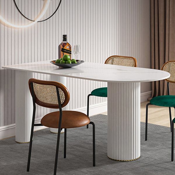 Metal Contemporary Free Form Table Marble Top Table for Dining Room and Kitchen Clearhalo ' dining_table' 'Dining Tables & Seating' 'Dining Tables' 'furn' 'furn_dining_table' 'Furniture' 'furniture_dining_table' 'Kitchen & Dining Furniture' 'kitchen&dining_furn' 'kitchen' 'kitchen_dining_table' 1200x1200_7b10d32f-daf8-47ae-8f56-3caf933092e9