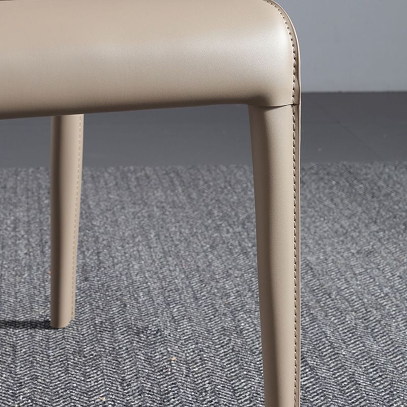 Designer Style Matte Finish Leather Side Chair Home Solid Back Dining Chair Clearhalo 'Dining Chairs' 'Dining Tables & Seating' 'dining_chair' 'furn' 'furn_dining_chair' 'Furniture' 'Kitchen & Dining Furniture' 1200x1200_7b111ef4-e4e0-496a-ad3e-d2113dfdabc1