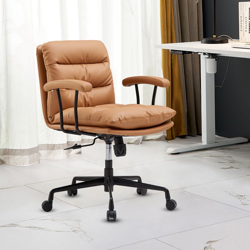Contemporary Arm Chair Upholstered Adjustable Seat Height Office Chair Clearhalo 'furn' 'furn_office_chair' 'Furniture' 'Office Chairs' 'Office Furniture' 'office_chair' 1200x1200_7b126def-7e13-4db6-b914-3d632bf52e2c