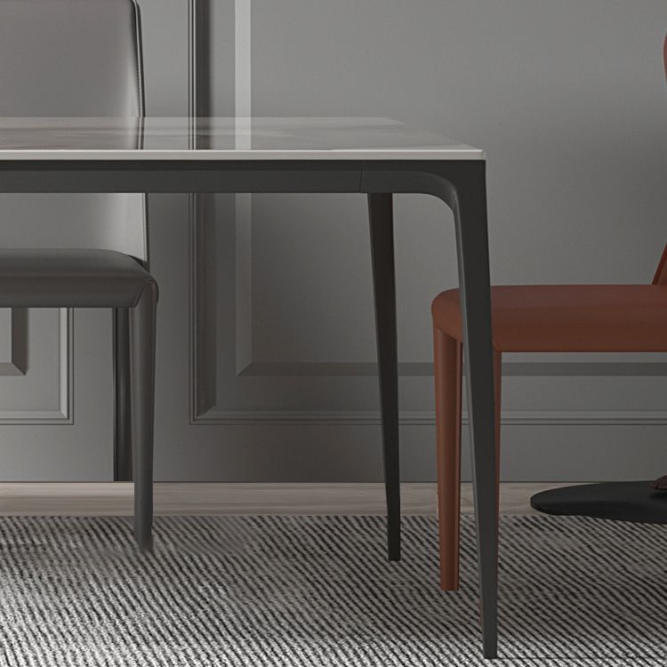 Sintered Stone Dining Table Contemporary Style 4 Legs Rectangle Table for Home Clearhalo ' dining_table' 'Dining Tables & Seating' 'Dining Tables' 'furn' 'furn_dining_table' 'Furniture' 'furniture_dining_table' 'Kitchen & Dining Furniture' 'kitchen&dining_furn' 'kitchen' 'kitchen_dining_table' 1200x1200_7b127a19-6b8a-413f-9b31-08d3c76e1e74