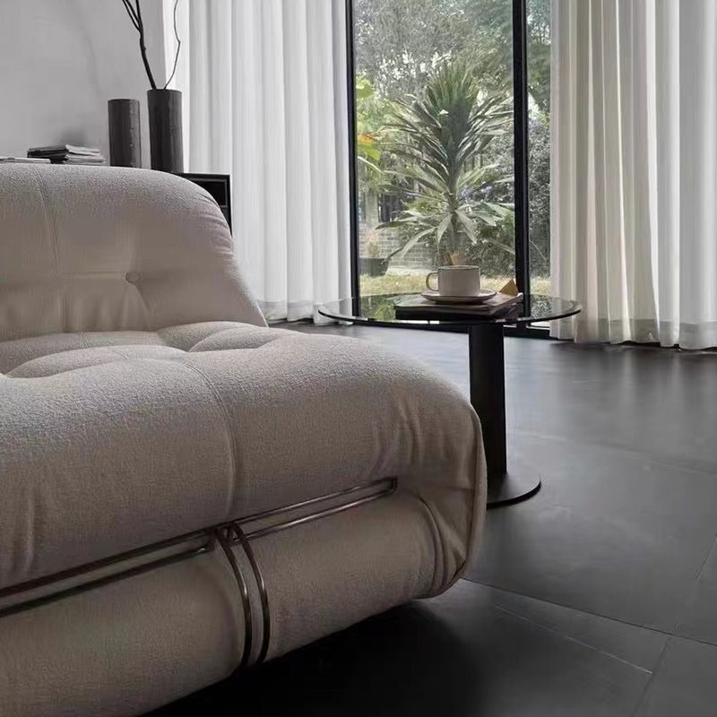 Casual armloze kussens stoelen standaard bank in wit voor bonusruimte