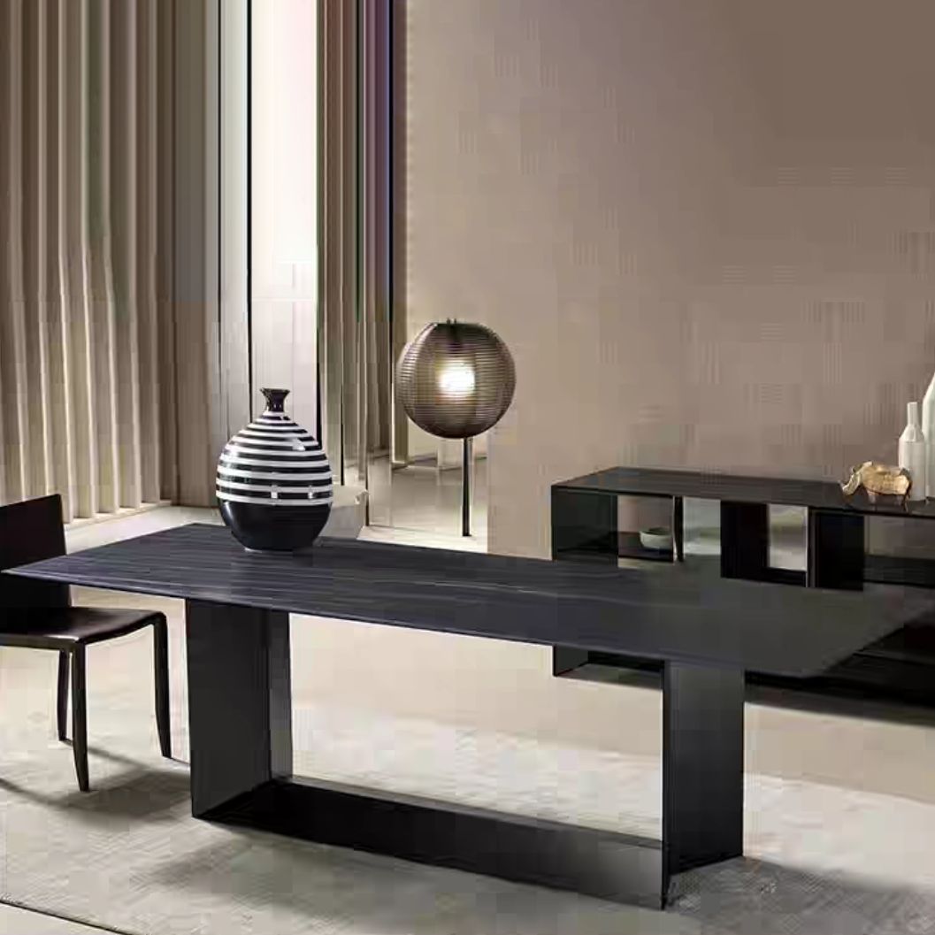 Metal Traditional Luxury Rectangle Table Sintered Stone Top Indoor Table for Kitchen and Dining Room Clearhalo ' dining_table' 'Dining Tables & Seating' 'Dining Tables' 'furn' 'furn_dining_table' 'Furniture' 'furniture_dining_table' 'Kitchen & Dining Furniture' 'kitchen&dining_furn' 'kitchen' 'kitchen_dining_table' 1200x1200_7b12f584-fb9d-4926-b5da-8f5c55c9f6e3