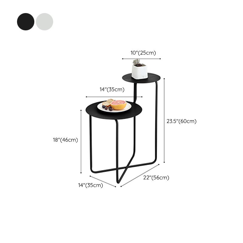 Tavolo di accento metallico comodino tavolo da notte contemporanea in bianco/nero