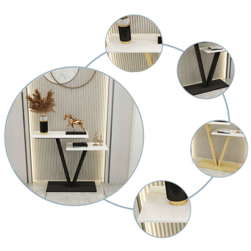 Tavolo da divano resistente alle macchie di piedistallo rettangolo glam