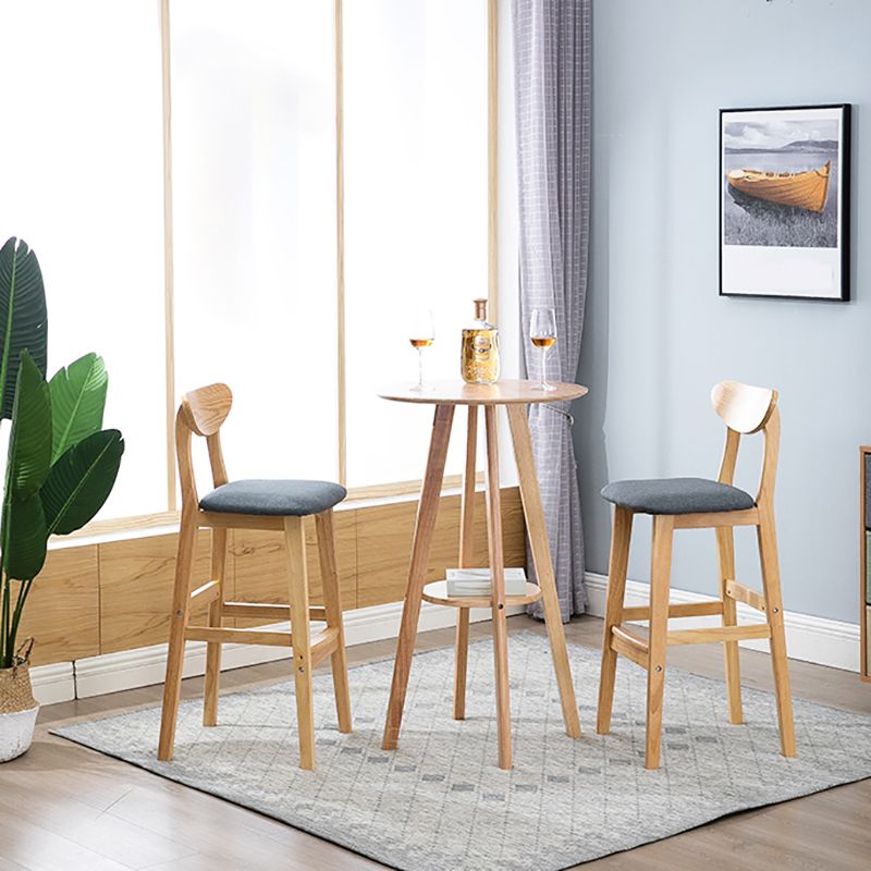 Contemporary Upholstered Footrest Low Back Stool Home Oak Wood Bar Stool Clearhalo 'Bar Furniture' 'Bar Stools' 'bar_stools' 'furn' 'furn_bar_stools' 'furniture_bar_stools' 'Kitchen & Dining Furniture' 'kitchen&dining_furn' 'kitchen' 'kitchen_furn' Furniture' 1200x1200_7b1759cb-be4e-426d-afb7-ad55cb0b8291