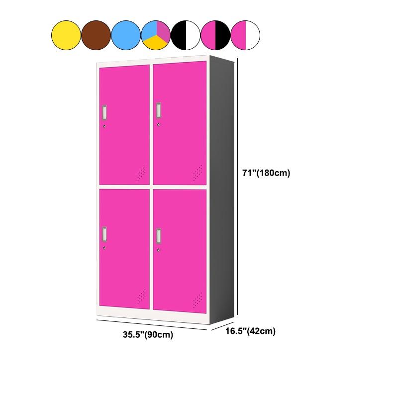 Metal Matte Finish Cabinet Contemporary Style Storage Cabinet with Hinged Doors Clearhalo 'Armoires & Wardrobes' 'armoires_wardrobes' 'Bedroom Furniture' 'furn' 'furn_armoires_wardrobes' 'Furniture' 1200x1200_7b19a2c3-3b46-4d5f-adfc-f30bc2db5246