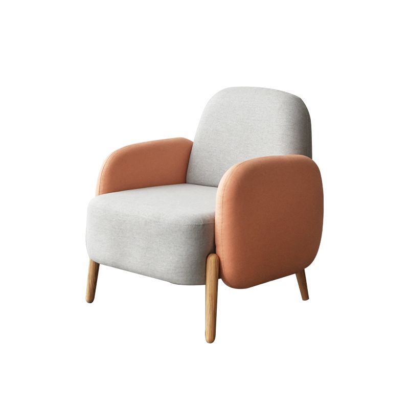 Silla cuadrada de silla de brazo de lino de 29.52 "con cuatro piernas básicas