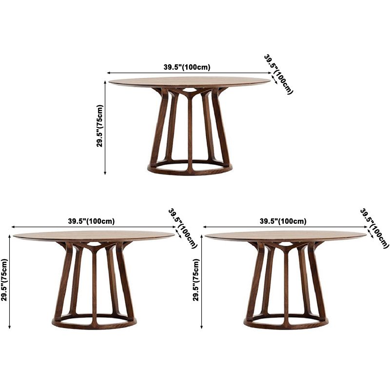 Round Pine Solid Wood Table Modern Dining Table with Wooden Pedestal for Restaurant Clearhalo ' dining_table' 'Dining Tables & Seating' 'Dining Tables' 'furn' 'furn_dining_table' 'Furniture' 'furniture_dining_table' 'Kitchen & Dining Furniture' 'kitchen&dining_furn' 'kitchen' 'kitchen_dining_table' 1200x1200_7b1ae6be-0a5c-413b-b3c5-61902273ba84