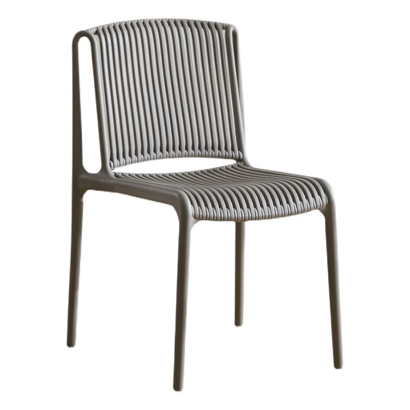 Scandinavian Stackable Armless Dining Chairs Plastic Slat Back Side Chair Clearhalo ' kitchen&dining_furn' 'Dining Chairs' 'Dining Tables & Seating' 'dining_chair' 'furn' 'furn_dining_chair' 'Furniture' 'furniture_dining_chair' 'Kitchen & Dining Furniture' 'kitchen' 1200x1200_7b1c323c-9d32-478a-93ab-f388d596bcf3
