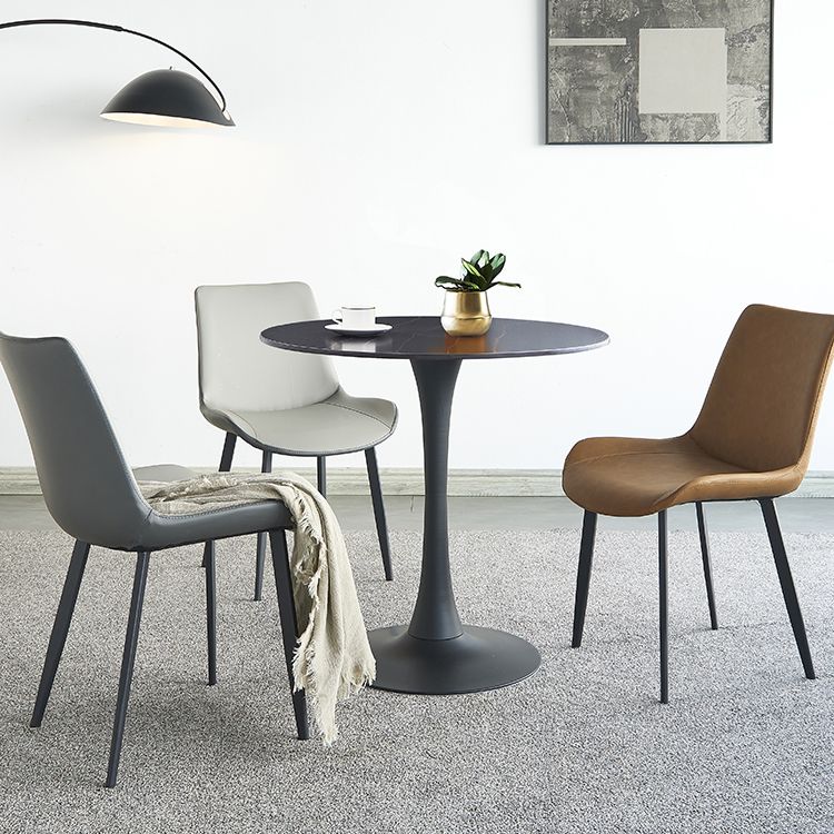 Round Dining Table Contemporary Style Stone Dining Site Table with Tulip Base Clearhalo 'Dining Tables & Seating' 'Dining Tables' 'dining_table' 'furn' 'furn_dining_table' 'Furniture' 'Kitchen & Dining Furniture' 1200x1200_7b1c6746-e2c2-4e0e-b63e-5b68b7c85093