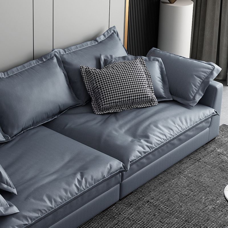 静止リビングルームスクエアアーム標準ブルーグレーモダンソファ