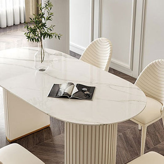 グラムオーバルダイニングセットストーン1/4/5/7ピースホーム用ダイニング家具
