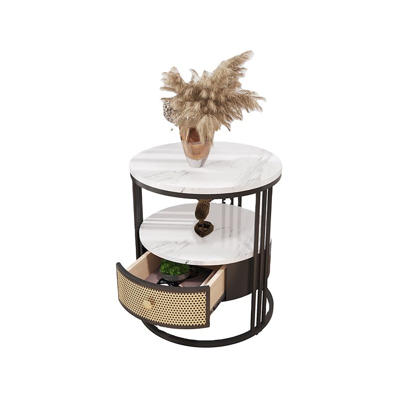 Modern Accent Table Nightstand Open Storage Nightstand with Drawer Clearhalo 'Bedroom Furniture' 'furn' 'furn_night_stand' 'Furniture' 'night_stand' 'Nightstands' 1200x1200_7b214c33-4958-45f0-9474-ff4649f5a23a