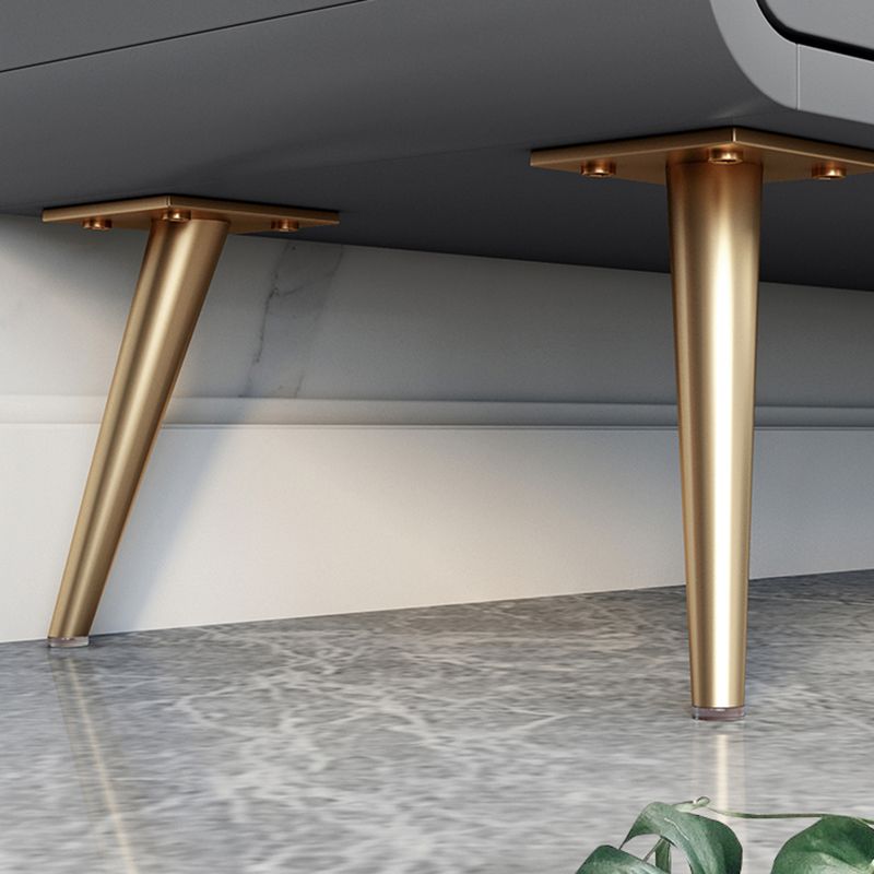 Witte en grijze tv -standaard glamourotorme houten tv -kast met 2 deuren