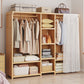 Engineered Wood Armoire Modern Natural Finish Wardrobe Closet with Garment Rod