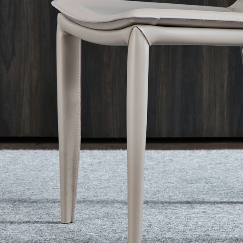 Modern Leather Armless Dining Chair Metal Dining Chairs for Restaurant Use Clearhalo ' kitchen&dining_furn' 'Dining Chairs' 'Dining Tables & Seating' 'dining_chair' 'furn' 'furn_dining_chair' 'Furniture' 'furniture_dining_chair' 'Kitchen & Dining Furniture' 'kitchen' 1200x1200_7b22768b-ef24-4985-8c8c-5144974d5f9e