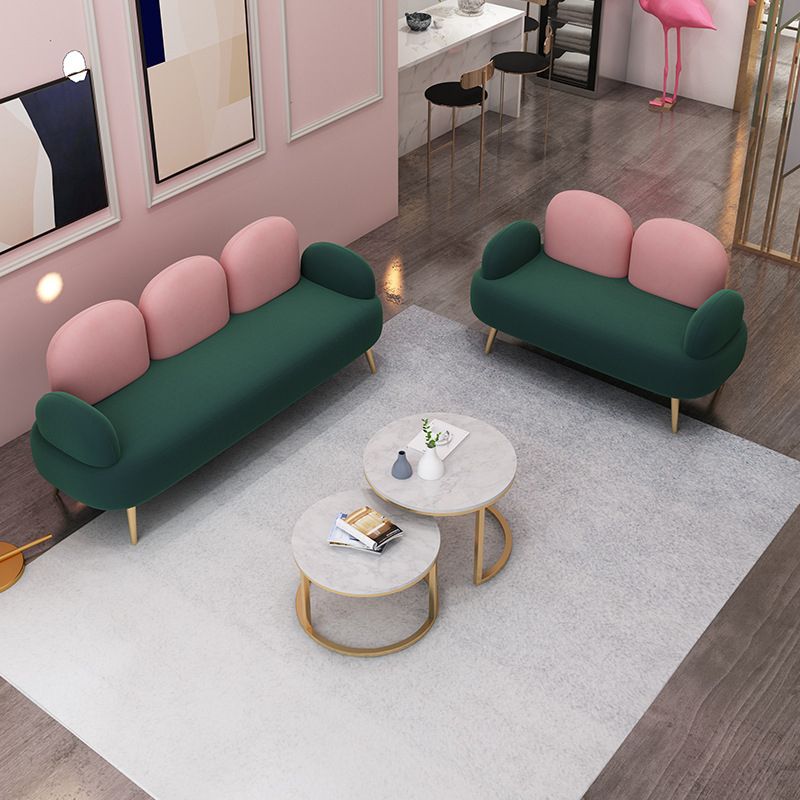 Contemporary Curved Sofa 32.67" High Statement Sofa in Green