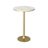 Glam Round Stone Bar Dining Table Iron Indoor Bistro Table with Single Pedestal Clearhalo 'Bar Furniture' 'Bar Tables' 'bar_tables' 'furn' 'furn_bar_tables' 'Furniture' 'furniture_bar_tables' 'Kitchen & Dining Furniture' 'kitchen&dining_furn' 'kitchen' 1200x1200_7b234358-9a75-46e9-8955-23f4c0a8744f