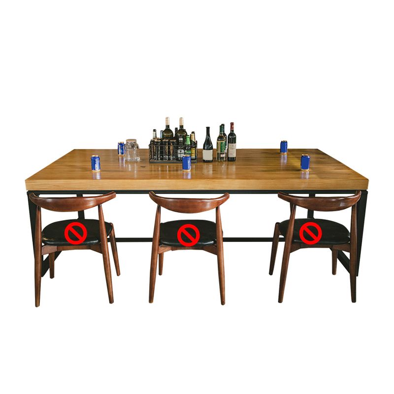 Industriële rechthoekige eettafel Eetkamer Massief houten eettafel