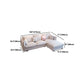 Modern Square Arm Sofa & Chaise, Loose Back Linen Sofa - 70.87" D