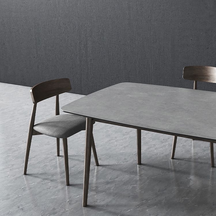 Mid-Century Modern Dining Table Rectangle Stone Top Dining Table with 4 Legs Clearhalo 'Dining Tables & Seating' 'Dining Tables' 'dining_table' 'furn' 'furn_dining_table' 'Furniture' 'Kitchen & Dining Furniture' 1200x1200_7b28a6bd-a20d-4f06-a515-3d33d5ad47e5