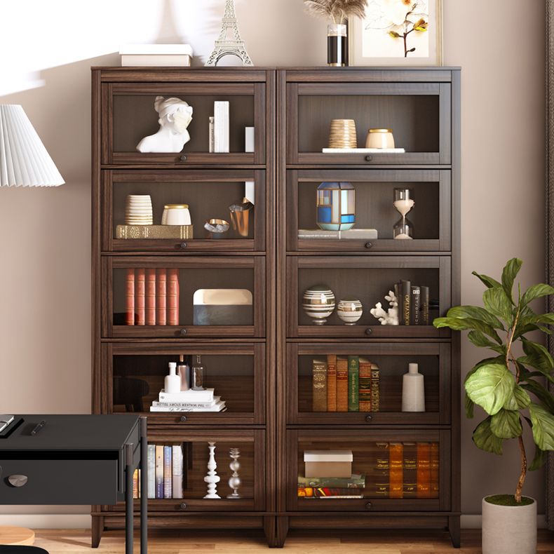 Manufactured Wood Bookcase Contemporary Standard Bookshelf with Glass Doors Clearhalo 'Bookcases' 'furn' 'furn_bookcases' 'Furniture' 'Office Furniture' 1200x1200_7b28bfe9-af30-40ac-98d4-b58dd8349136