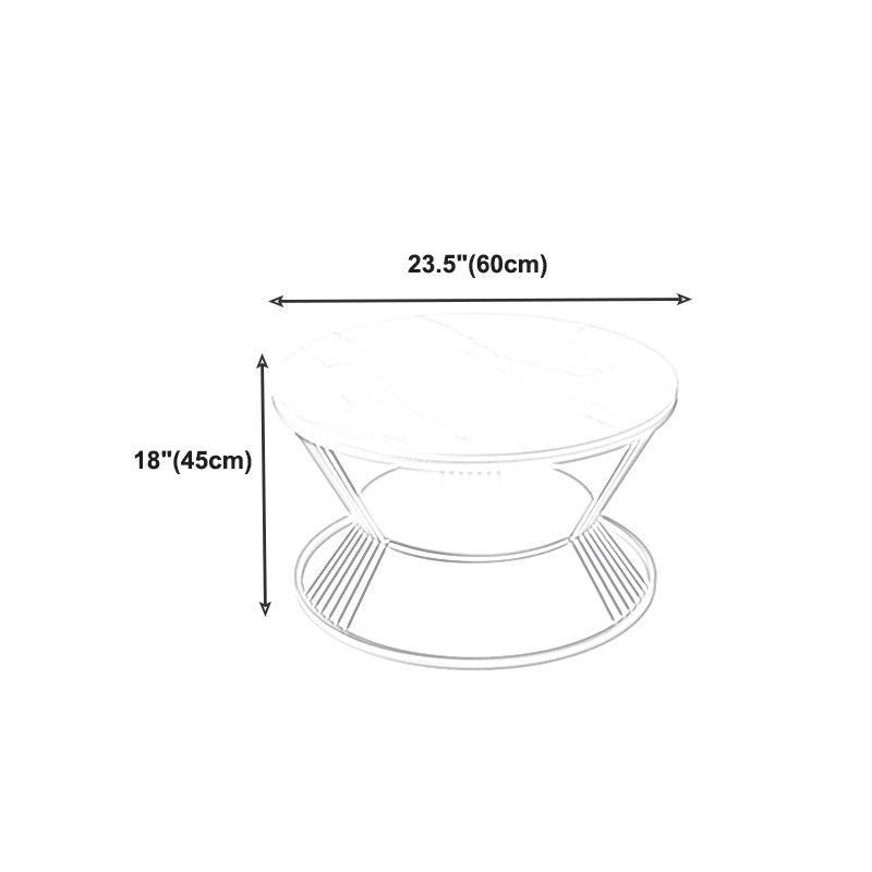 Modern Black/White Frame 1 Coffee Table Round Slate and Steel Table Clearhalo 'Coffee & Accent Tables' 'Coffee Tables' 'coffee_tables' 'furn' 'furn_coffee_tables' 'Furniture' 'furniture_coffee_tables' 'Living Room Furniture' 1200x1200_7b2d0502-4fc6-4683-8bd2-b4211d0161c9