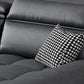 Modern Square Arm Sectional SofaFaux Leather L-Shape Sofa for Living Room