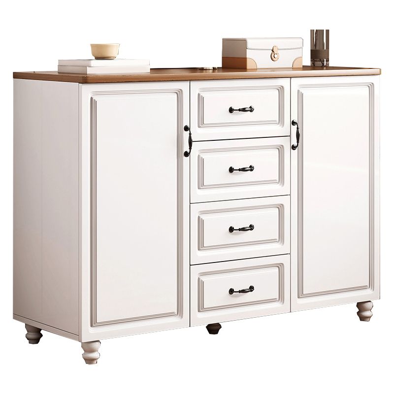 White Wood Accent Cabinet with Drawers 15.74" Wide Modern Standard Side Cabinet Clearhalo 'Cabinets & Chests' 'cabinets_chests' 'furn' 'furn_cabinets_chests' 'Furniture' 'Living Room Furniture' 1200x1200_7b2fe3ee-20de-4f76-b52c-2bc21f8cbb7d