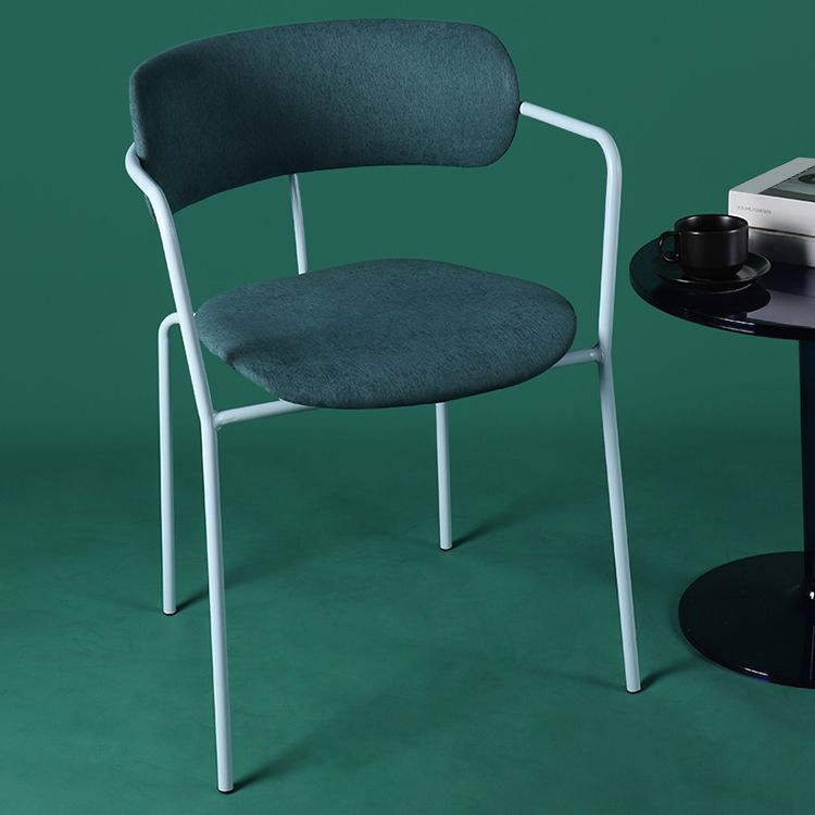 Contemporary Metal Dining Room Chairs Open Back Dining Side Arm Chair for Home Use Clearhalo ' kitchen&dining_furn' 'Dining Chairs' 'Dining Tables & Seating' 'dining_chair' 'furn' 'furn_dining_chair' 'Furniture' 'furniture_dining_chair' 'Kitchen & Dining Furniture' 'kitchen' 1200x1200_7b30ea46-3019-4bd0-aa56-a809bba30439