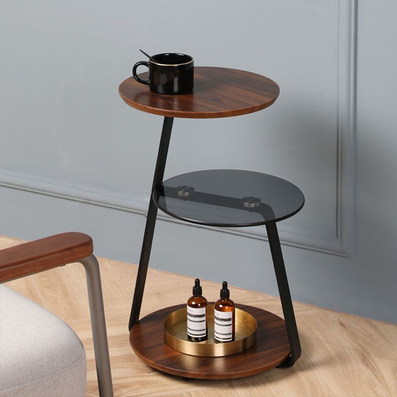 Modern de la mesa redonda de la esquina redonda de 3 niveles con almacenamiento