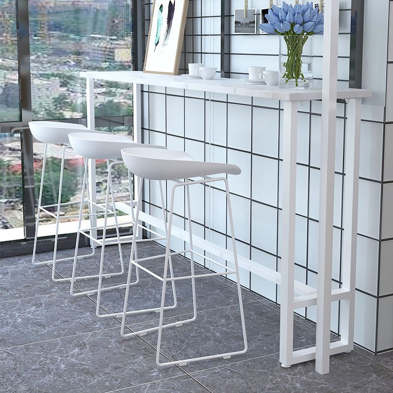 Glam Pub Table Rectangle Stone Bar Table with Trestle Base for Indoor Clearhalo 'Bar Furniture' 'Bar Tables' 'bar_tables' 'furn' 'furn_bar_tables' 'Furniture' 'Kitchen & Dining Furniture' 1200x1200_7b31a7e5-4409-4605-9a73-0449b025cbb0