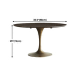 Round Tulip Base Dinette Table Traditional Luxury Dining Room Table for Home Clearhalo ' dining_table' 'Dining Tables & Seating' 'Dining Tables' 'furn' 'furn_dining_table' 'Furniture' 'furniture_dining_table' 'Kitchen & Dining Furniture' 'kitchen&dining_furn' 'kitchen' 'kitchen_dining_table' 1200x1200_7b32c620-c152-44e2-a080-83ac9279d11b