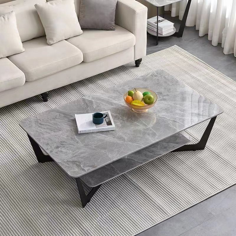 Slate Rectangular Coffee Table Minimalist Coffee Table for Living Room Clearhalo 'Coffee & Accent Tables' 'Coffee Tables' 'coffee_tables' 'furn' 'furn_coffee_tables' 'Furniture' 'Living Room Furniture' 1200x1200_7b3323ce-5483-4c7d-9b5d-deff14de79ae