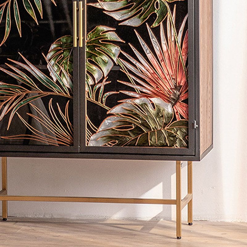 Glam Glass Door Sideboard Engineered Wood Side Board for Kitchen Use Clearhalo 'buffet_sideboard' 'Buffets & Sideboards' 'furn' 'furn_buffet_sideboard' 'Furniture' 'Kitchen & Dining Furniture' 1200x1200_7b3386ad-022c-40e9-99df-6171ed18bb39