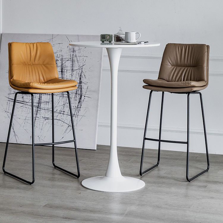 Nordic Indoor Simple Barstool Low Back Iron Tall Stool with Leather Seat Clearhalo 'Bar Furniture' 'Bar Stools' 'bar_stools' 'furn' 'furn_bar_stools' 'furniture_bar_stools' 'Kitchen & Dining Furniture' 'kitchen&dining_furn' 'kitchen' 'kitchen_furn' Furniture' 1200x1200_7b347d44-8a7c-4b08-9222-5812ef32094c
