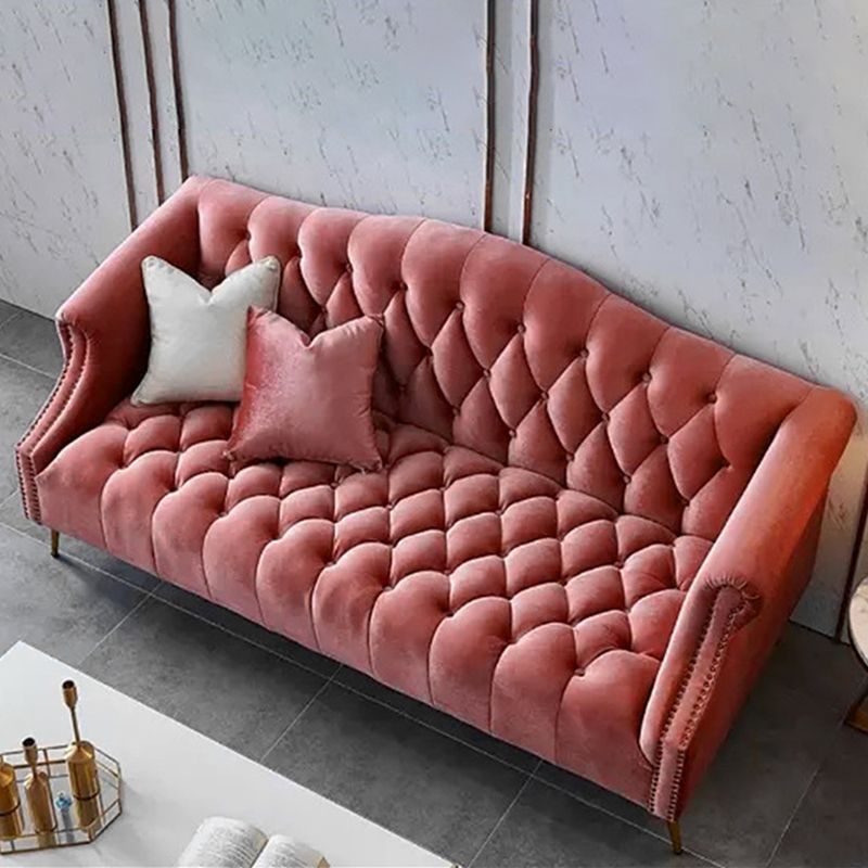 リビングルーム37.4 "の房状の背中の丸い腕ソファ