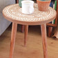 Solid Wood Round Side End Table Rustic 3 Legs End Slide Table